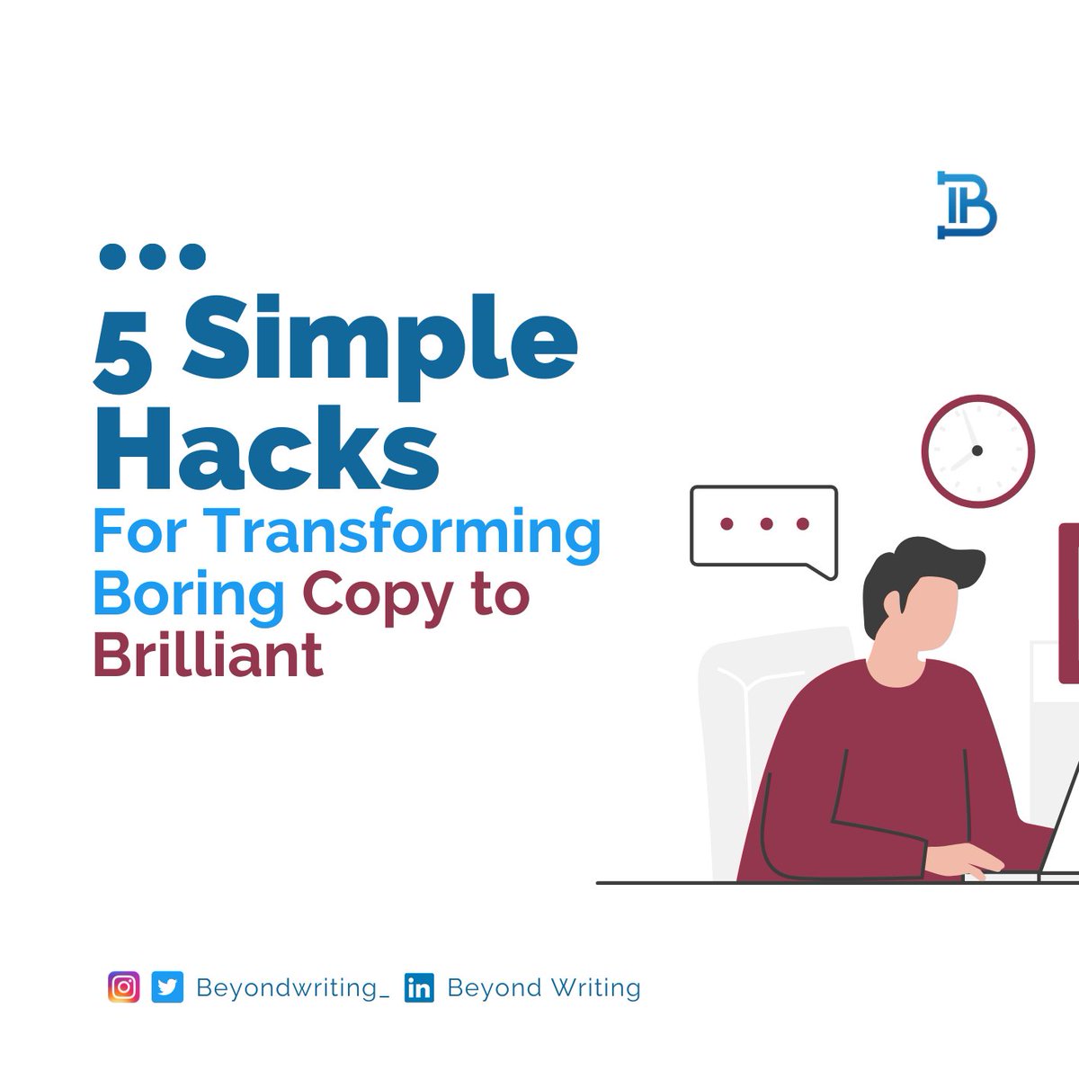 BeyondWriting_'s tweet image. A boring copy can kill your marketing efforts. But with these 5 simple hacks, you can transform your copy into something that will capture attention, engage readers, and drive results.

#beyondwriting #copywriting #businesscopywriting