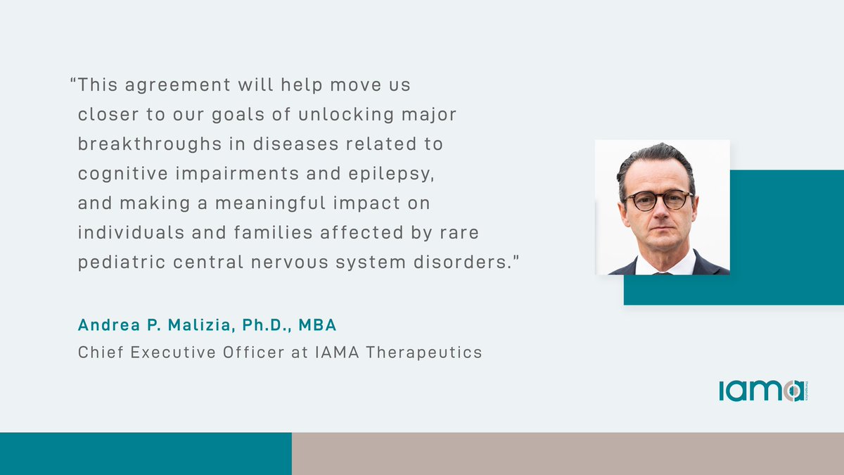 IAMA Therapeutics announced a sponsored research agreement with the Sapienza University of Rome, bringing us closer to our goal of making a meaningful impact on children affected by rare neurological disorders. Read more: bit.ly/3PRm2Ws
#Biotech #Neurodevelopment