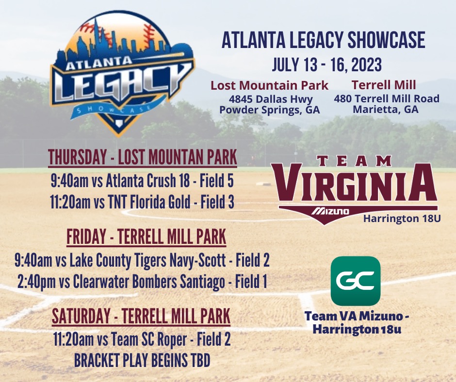 Looking forward to some great competition in the Atlanta Legacy! <a href="/TeamVA_Mizuno/">Team Virginia Athletics</a>