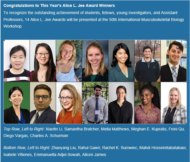 uams_physiology's tweet photo. Alicen James, Graduate Assistant here in the Physiology &amp; Cell Biology department received the Alice L. Jee award at the upcoming ORS MSK Workshop. Congratulations Alicen! https://t.co/NRHqAIE8V7
