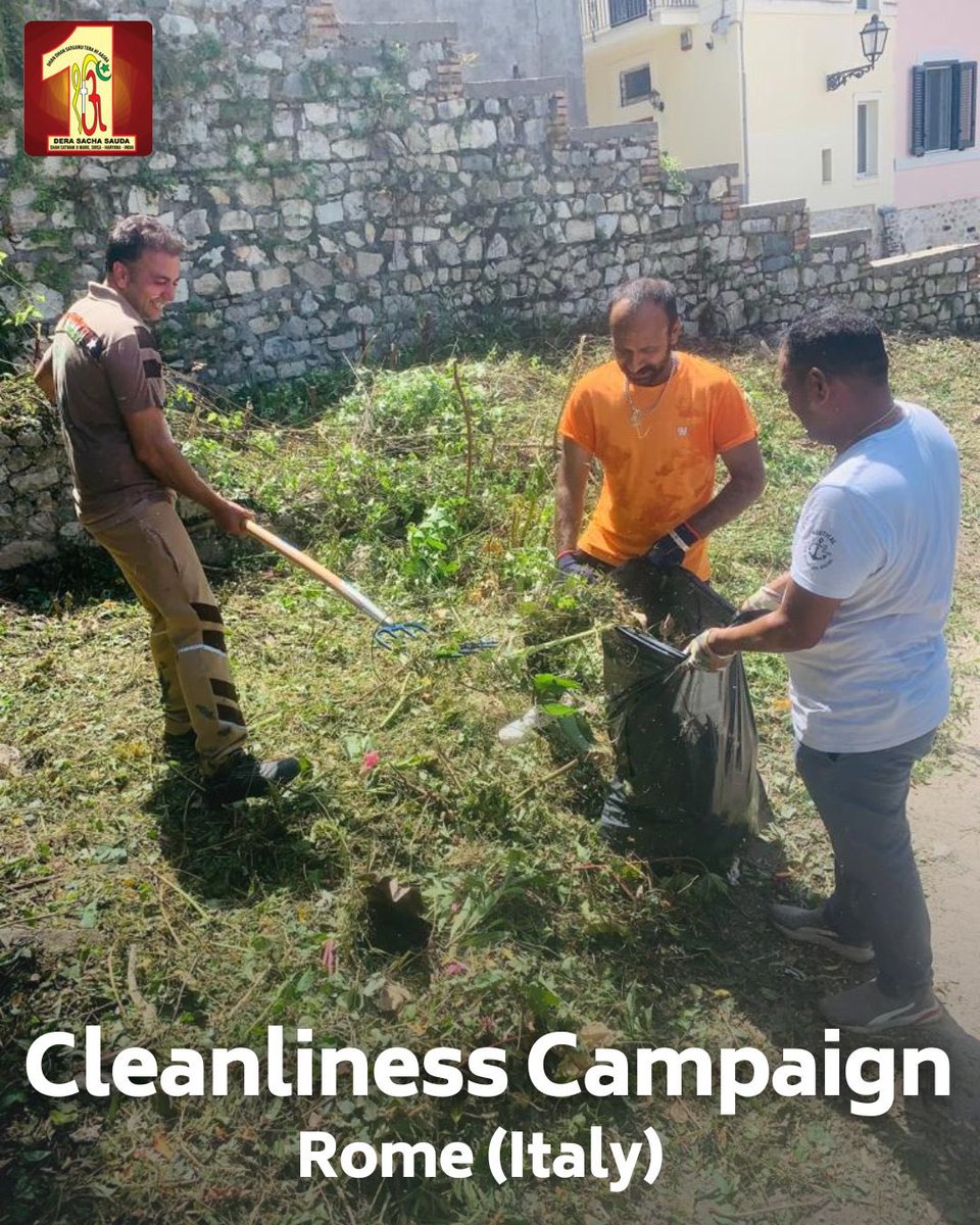 DSSNewsUpdates's tweet photo. Taking cleanliness to a global level! 🌍🧹 #DeraSachaSauda volunteers from Rome, Italy are leading a Cleanliness Campaign by example. Their efforts for a greener and cleaner planet are truly commendable.  #CleanlinessCampaign #HoPrithviSaafMiteRogAbhishaap https://t.co/NkaIjBNrSM