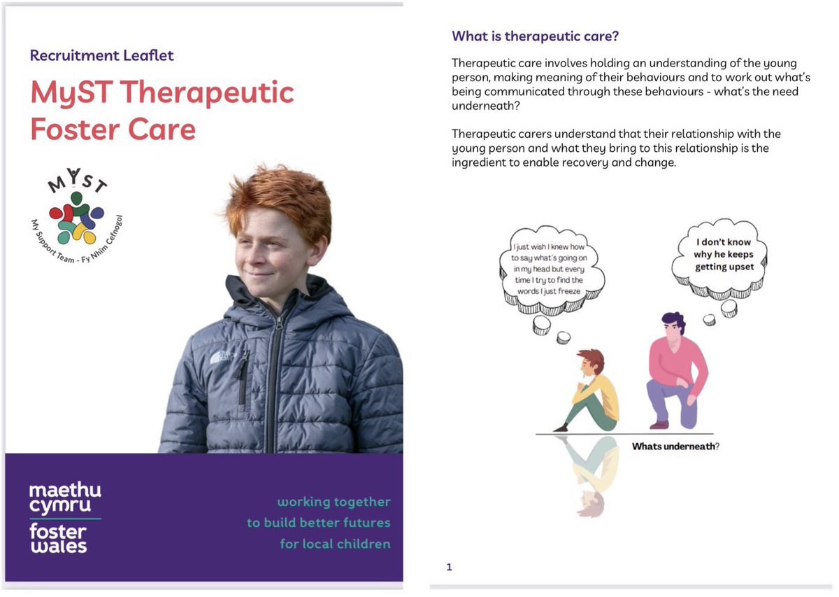 MySupportTeam_'s tweet photo. 💜Are you thinking about becoming a foster carer…? 
💜What about a MYST; local authority MyST foster carer? 

Therapeutic care involves holding an understanding of the young person. You will have a whole team around you being part of a 24/7 therapeutic service with all the support you need. 
Help local children and young people achieve their full potential.
Take a look at our leaflet below…