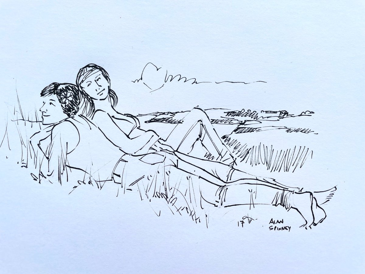 SpinneyAlan's tweet photo. Day 17, in no particular order, of the @adorkastock drawing challenge. “Lovely Day”, marker on copy paper. #draweverythingJune2023 https://t.co/1CqnJsI47U