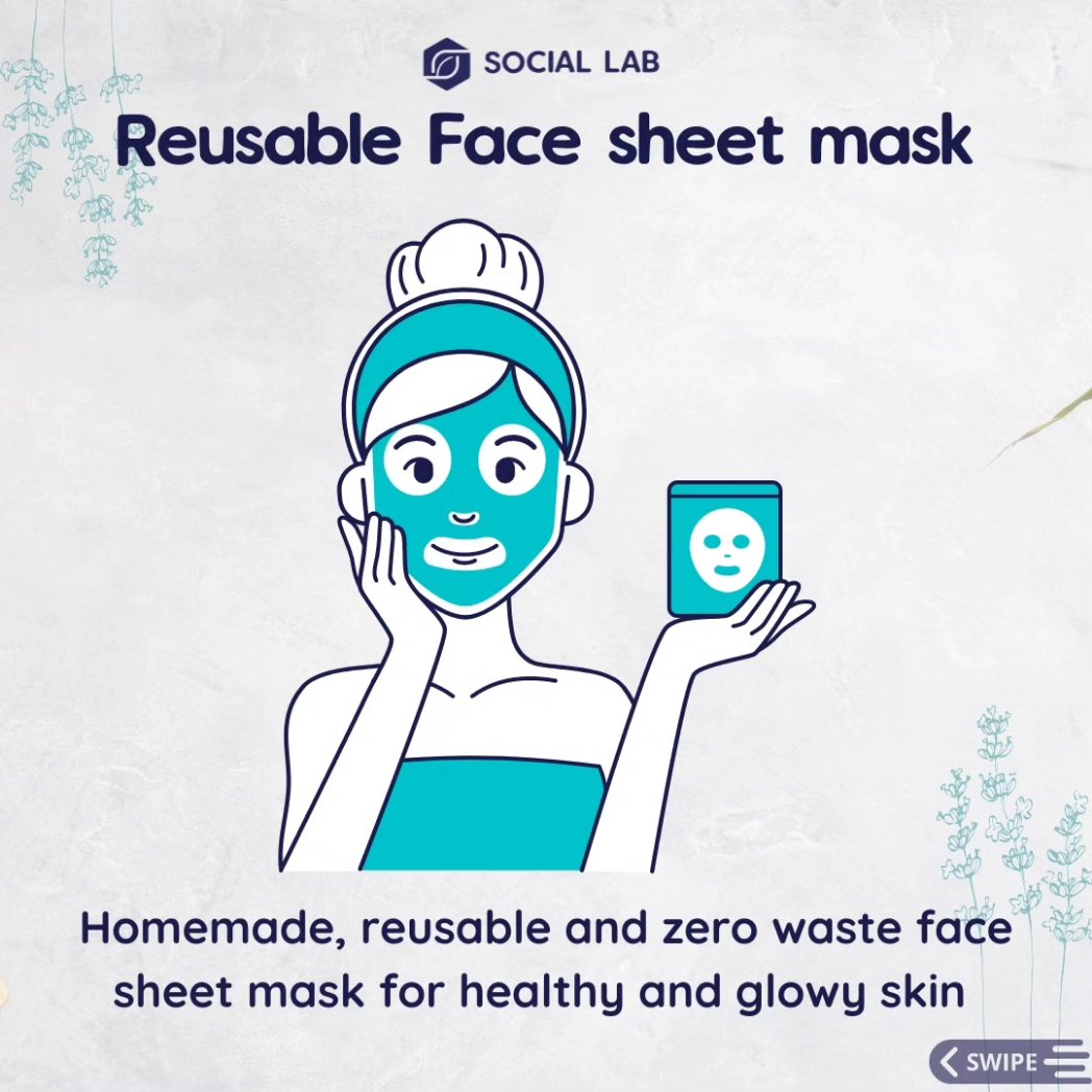 SocialLab5's tweet photo. Why dispose off sheet masks when you can reuse cloth sheet masks!? 

#sociallab #reuse #reduce #recycle #facesheetmask #reusablesheetmask #nowaste #wastegeneration #zerowaste #zerowastelifestyle #nowastecosmetics #sustainable #sustainablelifestyle https://t.co/QiUsRUM8nB