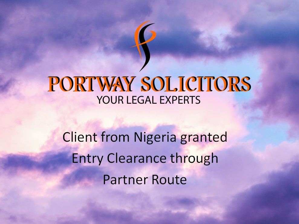 PortwaySol's tweet photo. Client from #Nigeria granted #EntryClearance through #PartnerRoute
#NigeriaToUK
#UkImmigration
#Immigration
#UKVisa
#Visa
#PortwaySolicitors https://t.co/pplyGunnT3