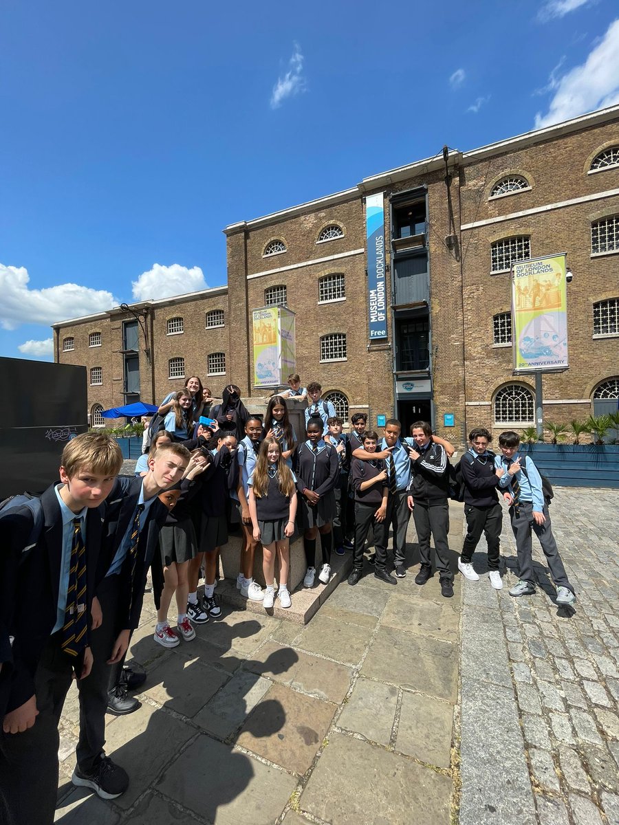 Y8 had a fantastic day at the London Docklands on their Humanities trips, completing fieldwork at Canary Wharf, and learning about the transatlantic slave trade at the <a href="/MuseumofLondon/">MuseumofLondon</a>. The students' thoughtful attitude really impressed us! #humanities #ambitiousandproud
