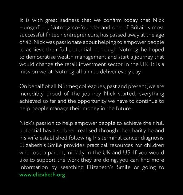 JPMorganPI's tweet image. Nick Hungerford - our founder and friend.

17 June 1980 – 6 July 2023