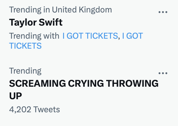 In my screaming crying throwing up era. #ErasTour #IGotTickets