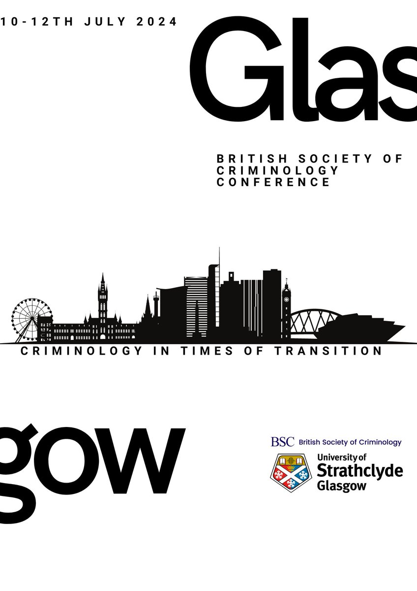 British Society of Criminology Conference comes to Glasgow in 2024 - almost 20years since it was last in Scotland. Scotland feels like a genuinely special place to do criminology:it’s lively, collegiate, critical.We cannot wait to welcome the British criminological community here