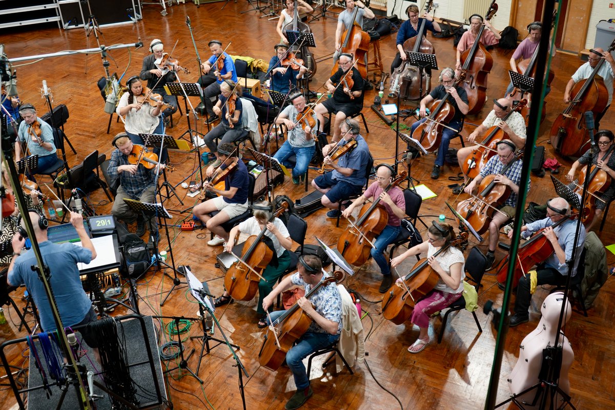 Cous_Saun_Music's tweet photo. We’ve returned from some great sessions at @AIRstudios, this time recording the orchestra for our forthcoming Dark Heroes 2 album, for @SONOTONmusic. It was a delight to work with so many wonderful musicians, conducted by @PeteBHarrison, with top engineering by Paul Golding https://t.co/rwMpB0VY0v