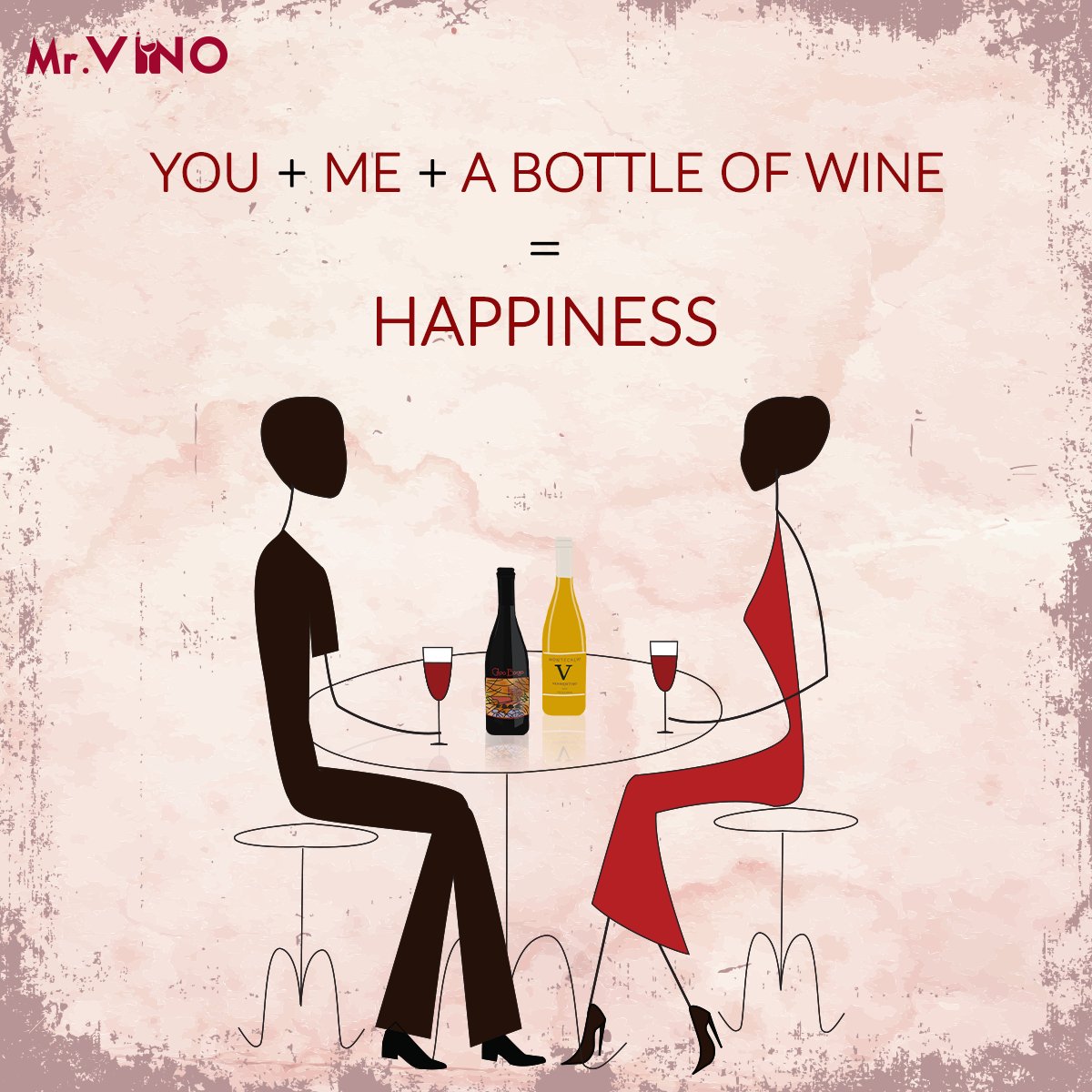 YOU+ME+A BOTTLE OF WINE = HAPPINESS 

#MrVino #WineLovers #BestWines #SingaporeWines