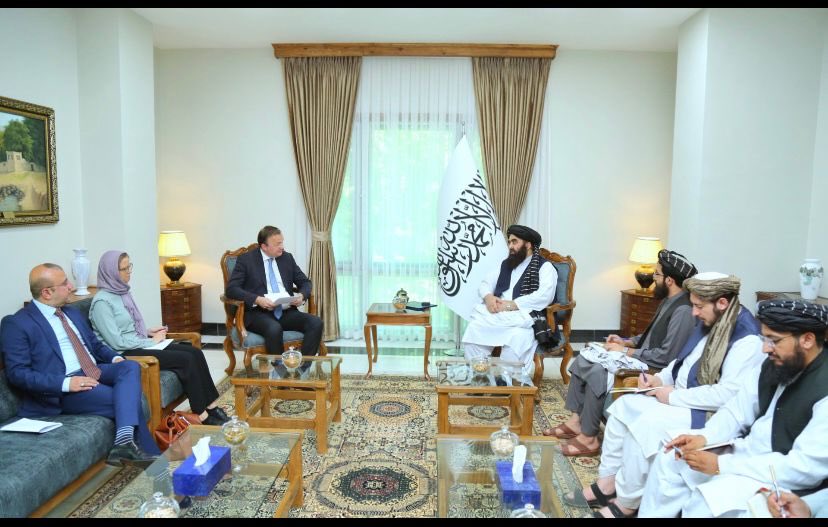 NorwayinAFG's tweet photo. Met with df FM Muttaqi in Kabul today. Noted positive steps in countering drug production and a reduction in the number of terror attacks. Stressed once again that respect for women’s rights, including access to work and education, is essential to moving relations forward. https://t.co/499yJN2P4R