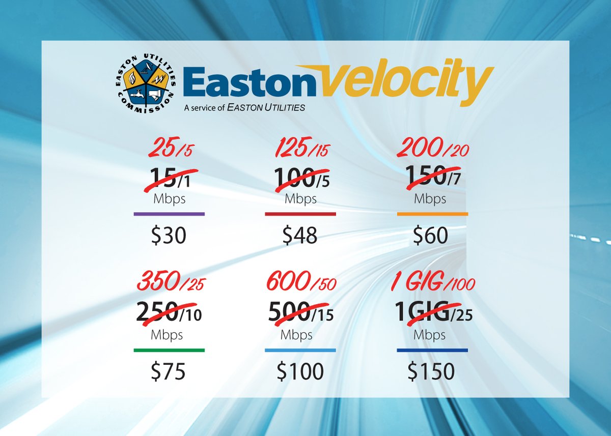 EastonUtil's tweet image. ANNOUNCING...Faster Internet speeds at no additional cost! #SpeedMatters #LocalTechSupport