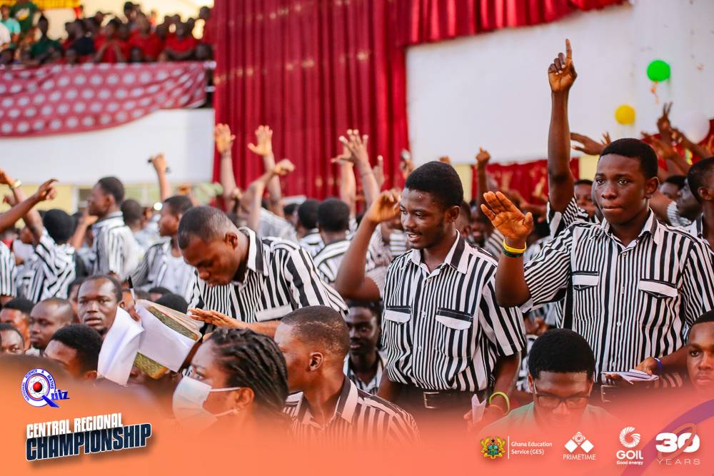 NSMQGhana's tweet photo. CENTRAL REGIONAL CHAMPIONSHIP FINAL

End of Contest 

Adisadel College: 43pts
Mfantsipim School: 37pts
St. Augustine's College: 31pts
Aggrey Memorial Zion SHS: 26pts

Congratulations to the Santaclausians 🦓

@GOIL_Official

#NSMQ2023 #NSMQ30 #Primetime https://t.co/nDvkgVySRK