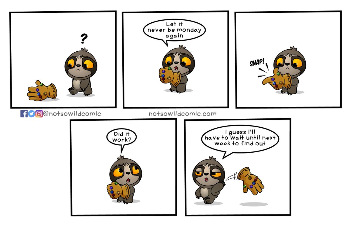 notsowildcomic's tweet photo. If you can only use it once, what would you wish for?

this is the post credits scene for the spiderphant arc.

#notsowild #notsowildcomic #funnycomics #friendship #dailycomic #comics #comicstrip #cute #comic #comedy #happiness #peaceandlove #peacefu #sloth #infinitywar https://t.co/umn1Fm8DBM
