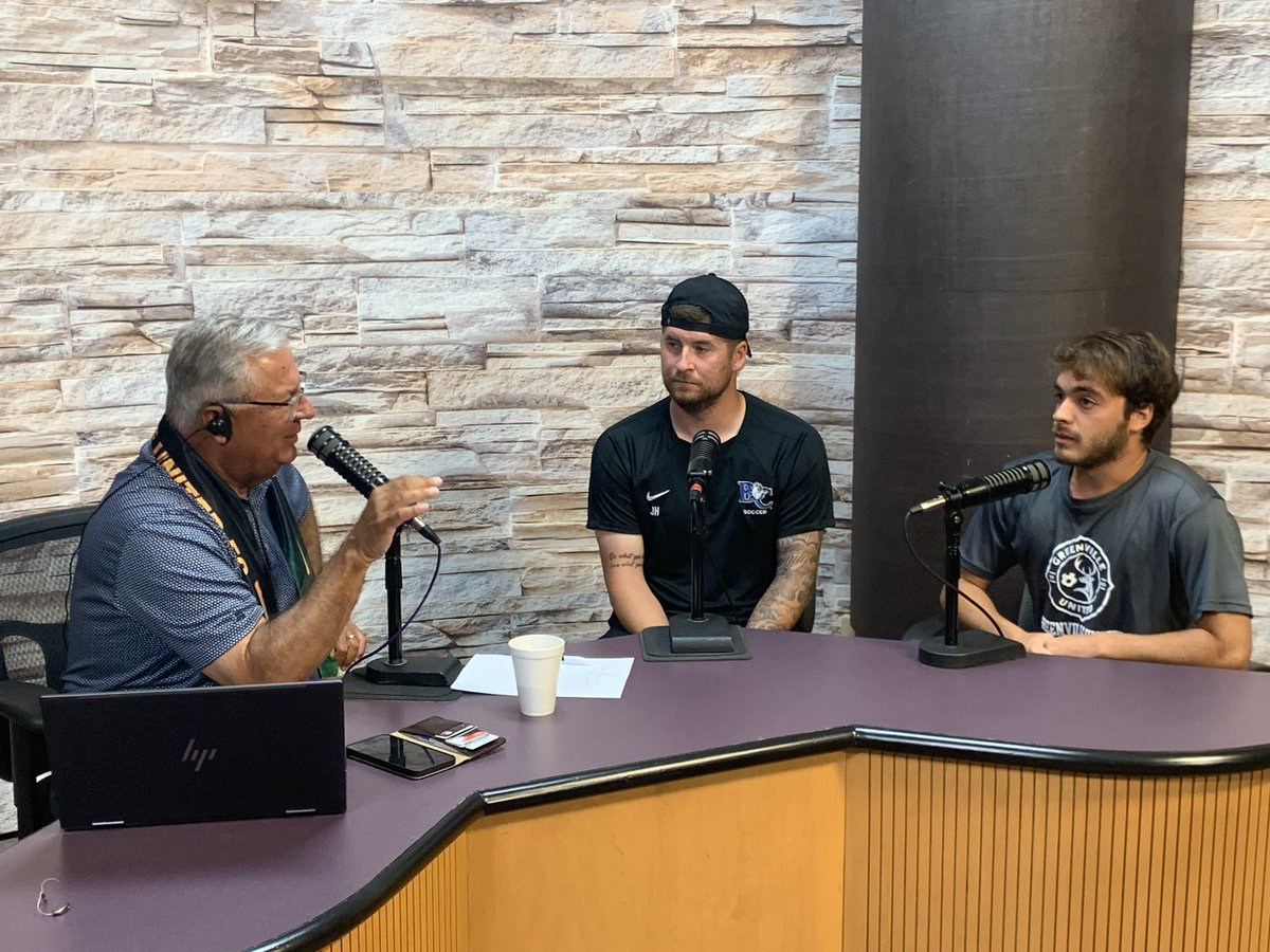 GreenvilleUtd's tweet photo. Coach Josh Horne and Forward Giancarlo Dostilio spoke with Henry Hinton this morning on @1037wtib 

Go check it online at https://t.co/481BvYk4ay 

Meet Josh and Gianca at our playoff match this Wednesday, July 12th! Festival gates open at 5:30pm🎊 Kickoff 7pm⚽️
#ibxmedia #gufc https://t.co/C2JvUOcXCZ