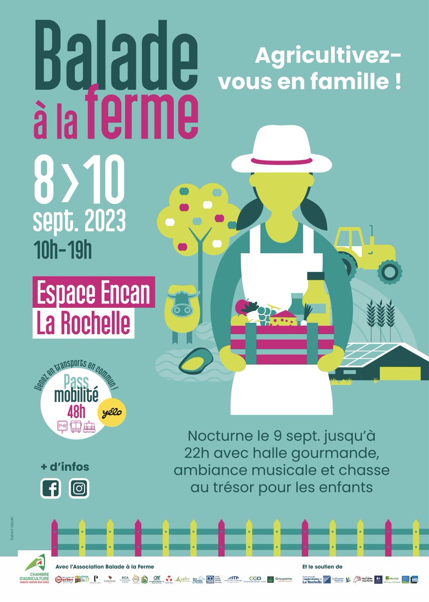 Balade à la ferme revient pour une 4ème édition à l’espace Encan du 8 au 10 Septembre 2023 ! 🐮

Un événement pour les grands et les petits pour partir à la découverte du monde agricole ! 🌾

Restez connectés, le programme est en cours de finalisation ! ⏰