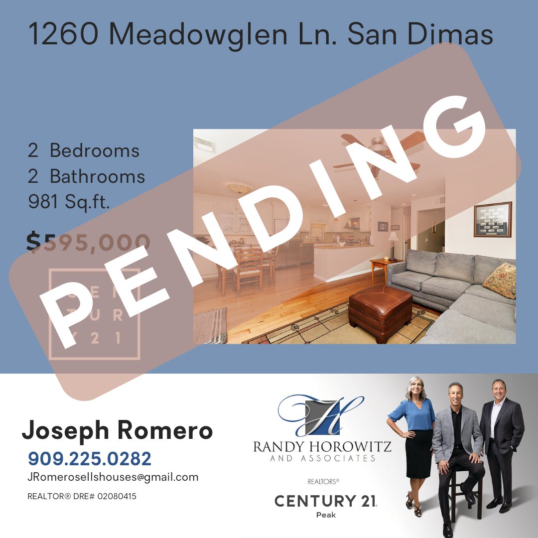 We love helping colleagues that place their trust in us to list and sell their property quickly!

Are you ready to make a move?

#JRomerosellshouses 
#JRomeroC21Peak #C21PeakUpland
#C21Peak #Century21Peak #PeakwithUS

Joseph Romero, BRE... facebook.com/10015407819045…