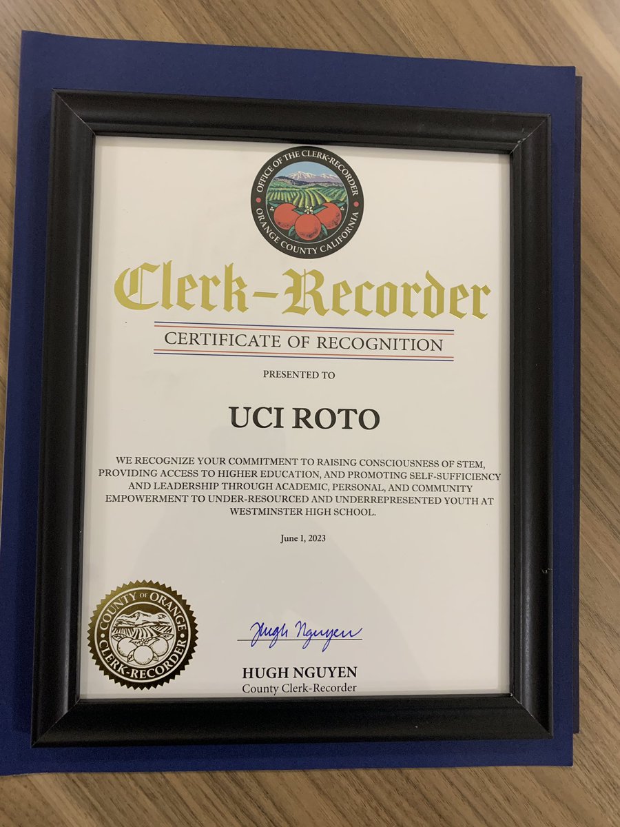 JTheScienceBae's tweet photo. One of @ROTO_UCI ‘s most recent accomplishments. 💜🎉🎉 This upcoming academic year we are brewing up some amazing events ! Stay tuned #URMinSTEM #URMOutreach #WeLoveTheKids https://t.co/HpeVwBGmQa