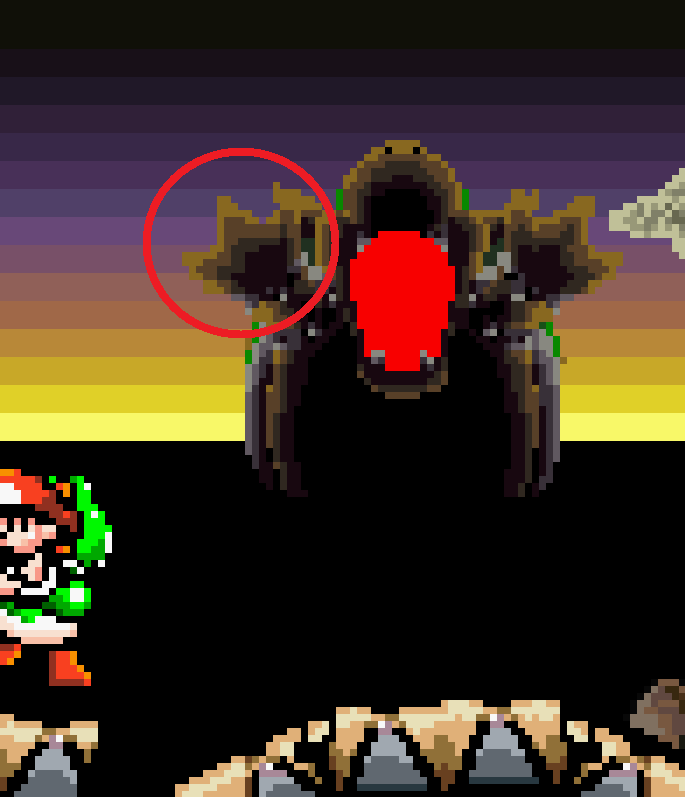 ヨッシーアイランドのクッパ。 SFC版（左）では指が3本しかないけど