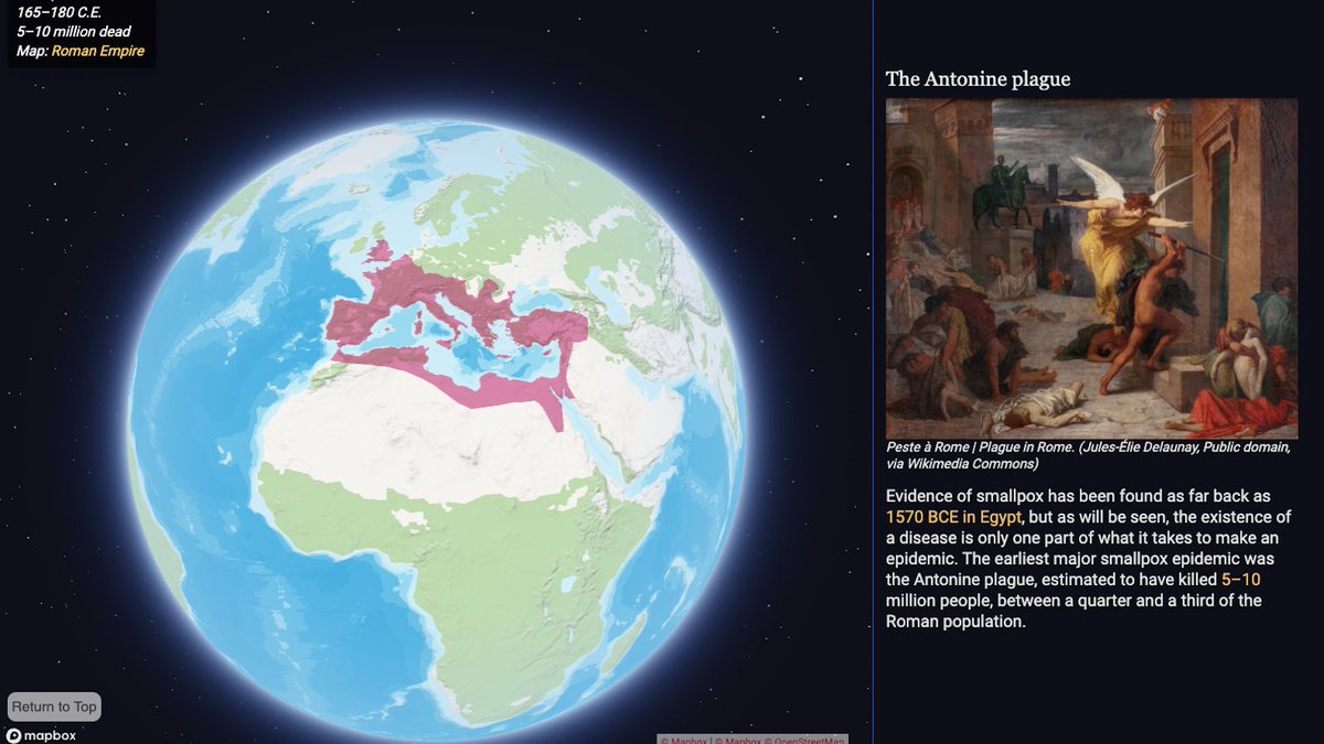 Mapbox's tweet image. Interactive maps transform communication and education. Check how @BulletinAtomic  uses a Mapbox GL JS storytelling map to tell readers about epidemics from ancient Rome to Covid-19: buff.ly/3D3qZDX

#history #datastorytelling #informationdesign