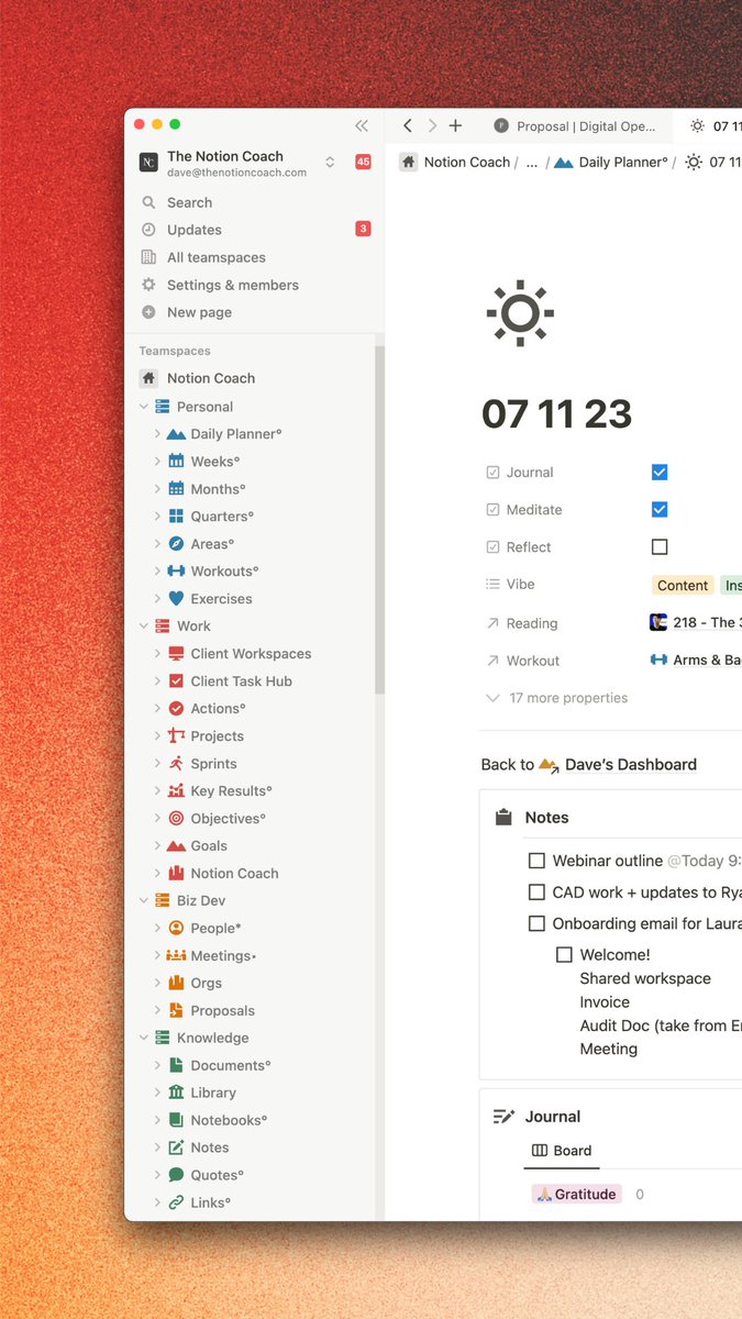 NotionCoach's tweet image. Nothing like the dopamine from organizing your  @NotionHQ sidebar. 🤩