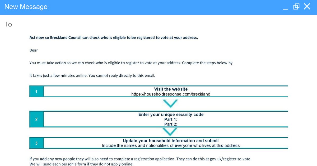 BreckCouncil's tweet photo. We've started our annual canvass- if we have an email address for you, you'll have received an email that looks like this. Just follow the simple instructions to confirm your details are correct, or let us know about any changes that need to be made. 
https://t.co/u3clL783Hu https://t.co/wvlBUvnH7S