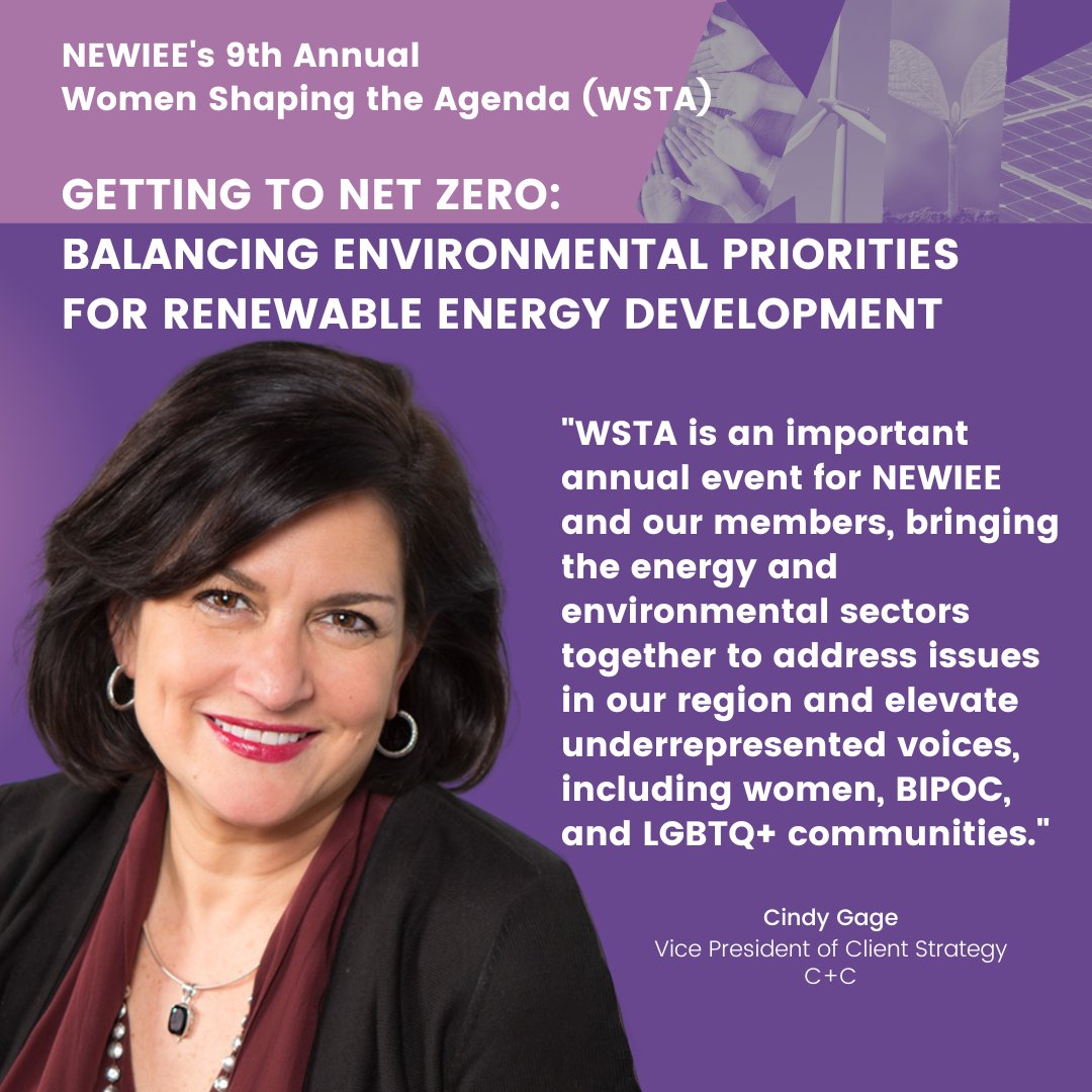 "[W]e are at an  inflection point for climate change, and there is a need to fast-track  renewable energy development in line with regional commitments."

Read more from NEWIEE Director, #WSTA2023 Co-Chair &amp; Marketing Chair Cindy Gage (<a href="/ColehourCohen/">C+C</a>): newiee.org/wsta-2023-gett…
