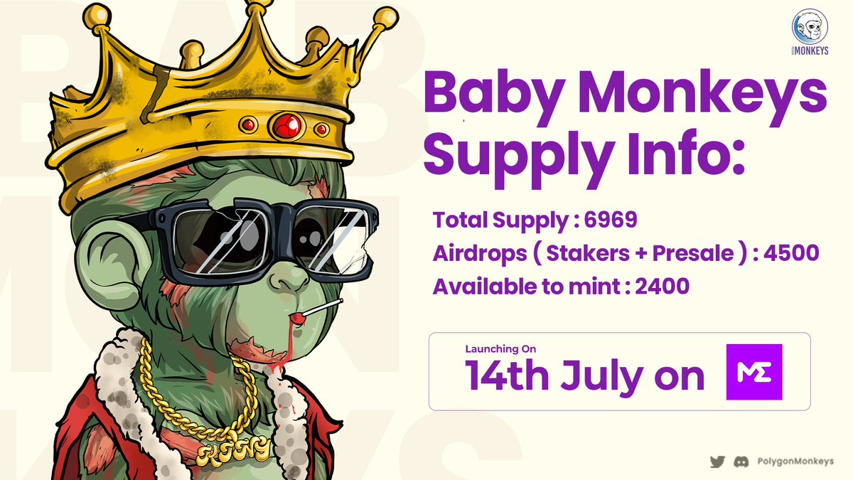 WhoYKK's tweet photo. 🎁 LAST CHANCE WLs for Baby Monkeys 🎁

🎁 Prizes: 10x Guaranteed WL Spots DTC

To participate:
💜 Follow @Polygon_Adi ,@PolygonMonkeys &amp; @WhoYKK
💜 Like &amp; Retweet &amp; Tag frens
💜 Turn on notifications

 24 HRS ⌛️ https://t.co/WYsB9ATNkM