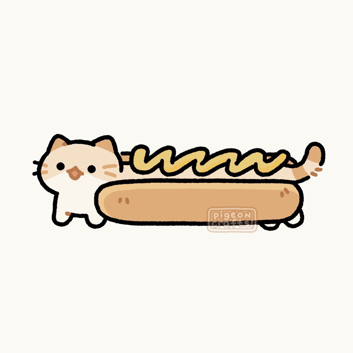 pigeoncrafts's tweet image. Hotcats with cat-chup and mew-stard