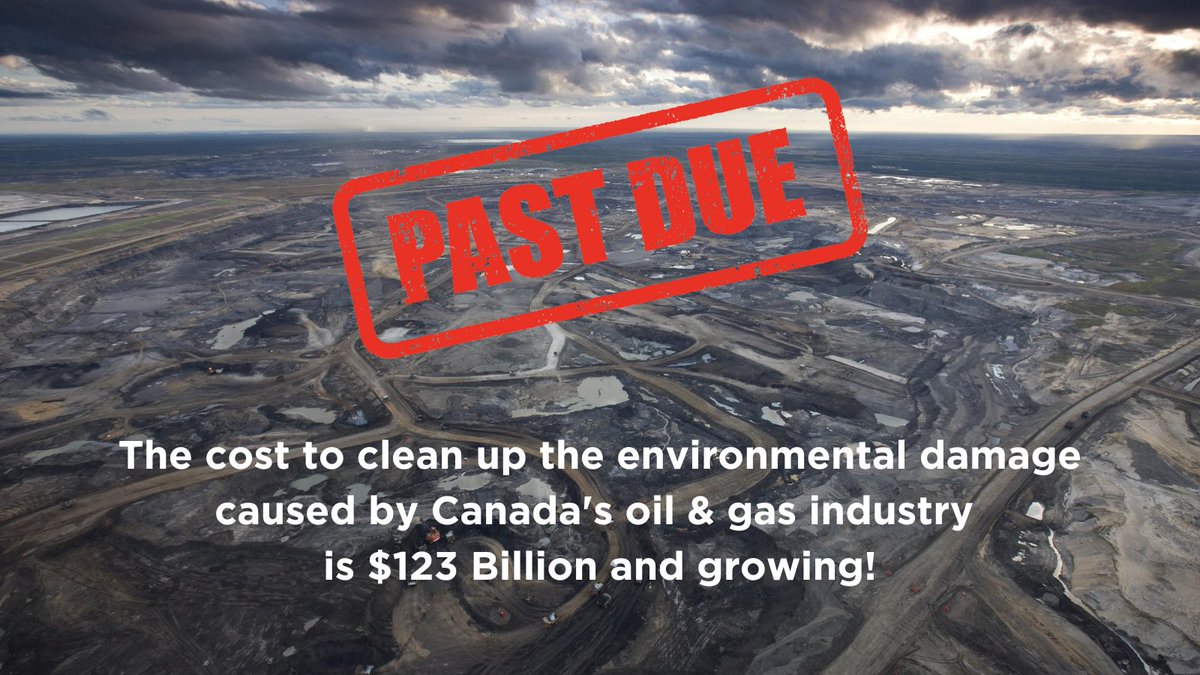 🧵📣New report: governments must urgently force oil &amp; gas companies to pay for their environmental damage -- before production falls this decade 

We can't let the enormous cleanup bill fall to the public

<a href="/envirodefence/">EnvironmentalDefence</a>  #cdnpoli environmentaldefence.ca/report/past-du…