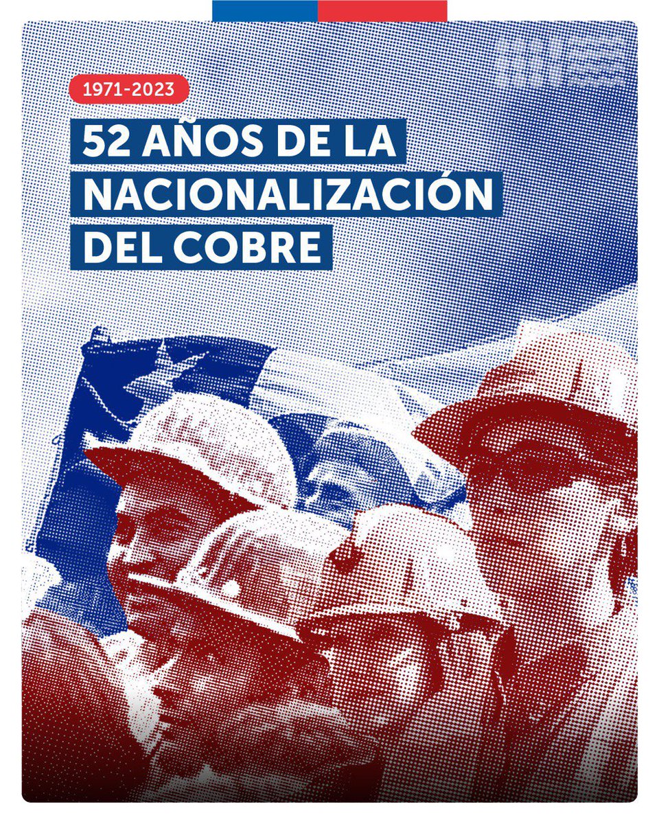 #DíaDelCobreChileno | Hoy celebramos 52 años de historia, que forjó la identidad de nuestro país. Desde Chile para el mundo, minería presente por un mejor futuro 🇨🇱