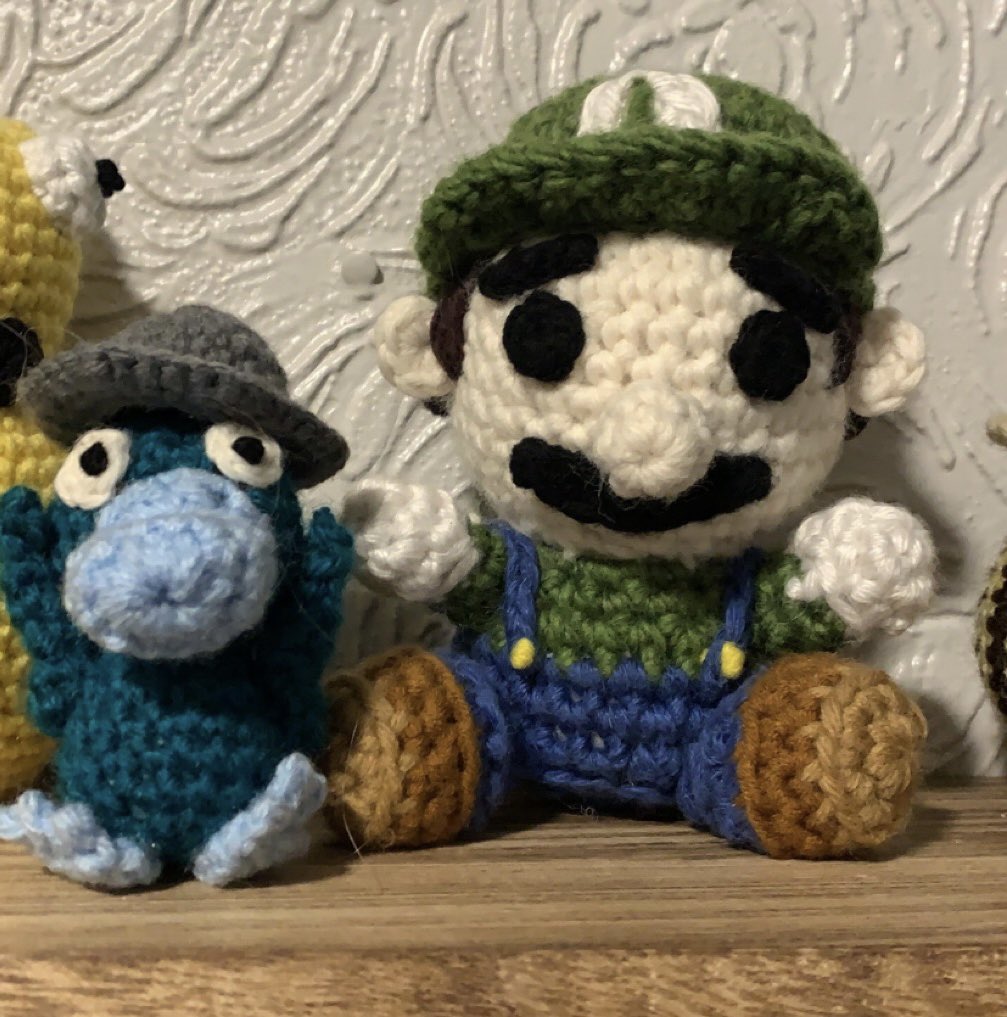 ReinaCrochets's tweet photo. It’s #PortfolioDay!

My name is Reina &amp; I crochet custom &amp; popular plushies. 

My crochet allows me to bring joy &amp; light to others lives 💜⭐️

Photo dump of some of my fav plushies! 🤩 https://t.co/O26c6VoIPC