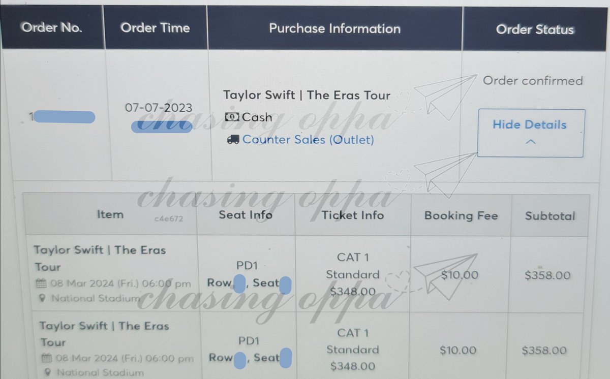 ChasingOppa's tweet photo. [Helping our customer]

WTS LFB
Taylor Swift The Eras Tour SG
♡ 8 Mar 
♡ Cat 1
♡ PD1
♡ 2 Tickets

Fix price no bidding 🩷
DM if interested :) 

#SingaporeTSTheErasTour #TSTheErasTourSG #TaylorSwiftTheErasTourSG #TaylorSwiftErasTour #ErasTourSG https://t.co/PH86aC7KwT
