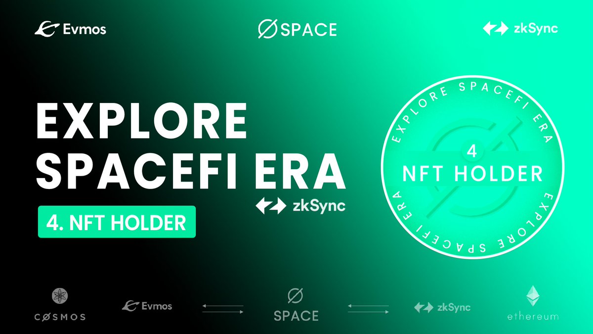 The 4th special badge in "Explore SpaceFi Era Series" is live！

Double rewards: It’s a way to deeply explore both #zkSyncEra and #SpaceFi.

NFT Holder🧑‍🚀
You need hold an Planet NFT on SpaceFi.
app.spacefi.io/#/mint

The bonus 140113 xSPACE on #zkSyncEra will be allocated to