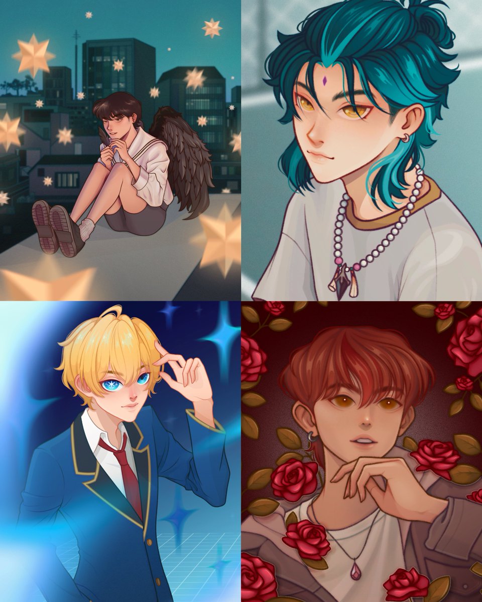 hello #portfolioday! i draw pretty bois most of the time.