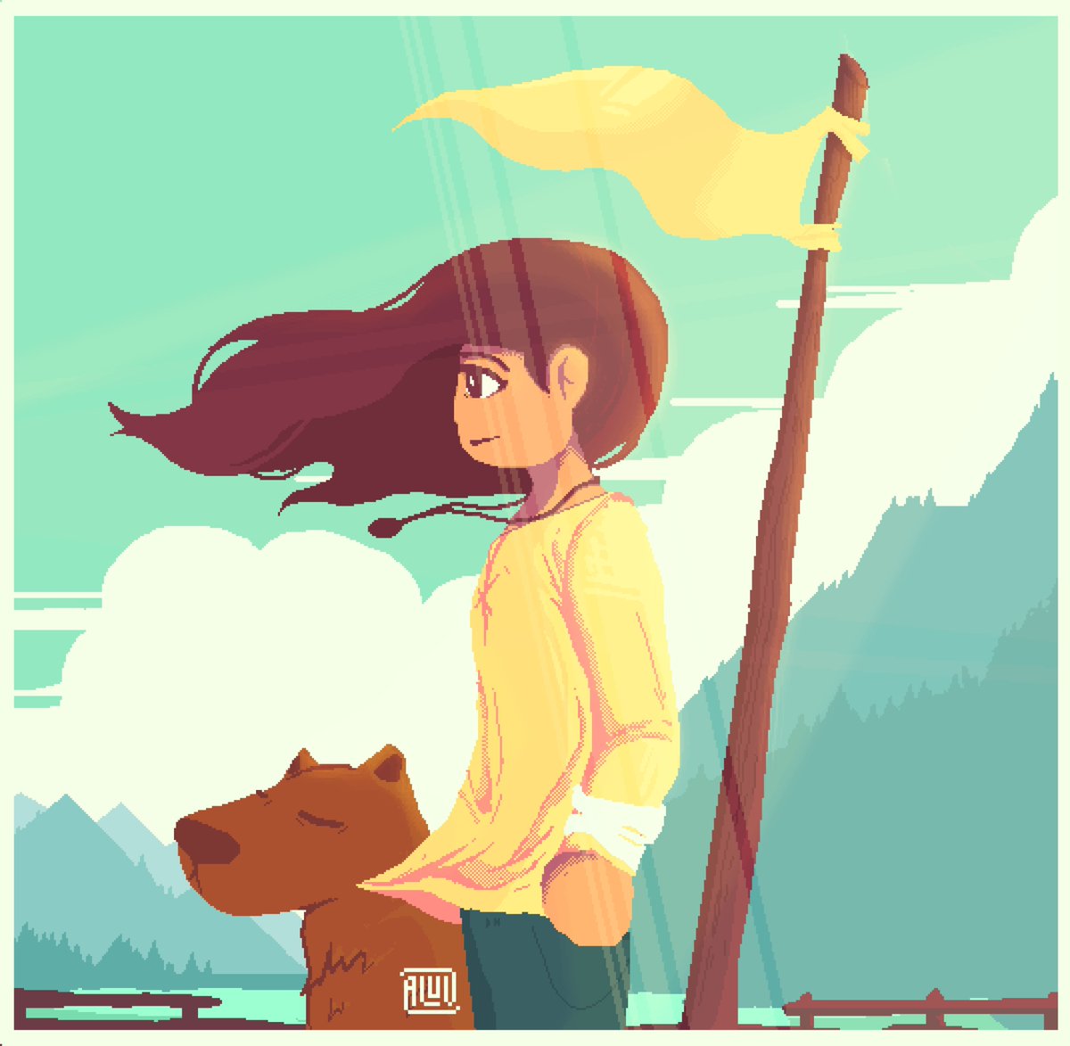 aluvsprite's tweet photo. #PortfolioDay I'm Alab I draw with Pixels 🍂 https://t.co/kjDokvr9NP
