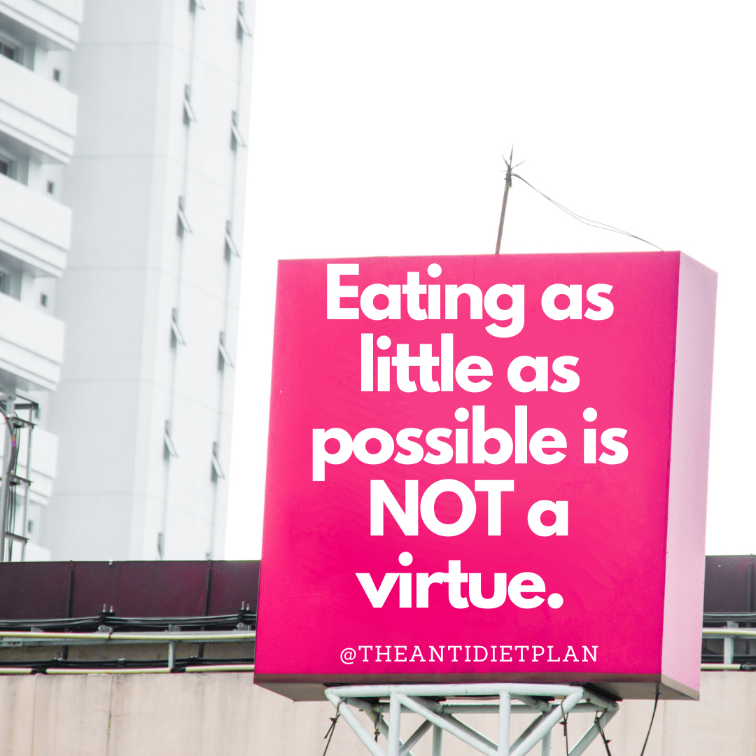 theantidietplan's tweet photo. And the fact that our culture teaches us that we are better people for restricting is disturbing AF.
The only thing that’ll happen if you restrict is that you’ll likely be more hungry. Not a better or more worthy person!
#dietculture #dietculturedropout #riotsnotdiets #al https://t.co/bhG5V7WBXz