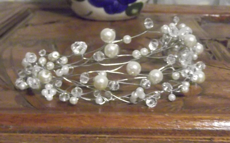 Excited to share the latest addition to my #etsy shop: Handcrafted Pearl and Crystal Wirework Tiara, available in white or ivory with gold or silver wire. etsy.me/46LSO1g #wedding #bridalheadwear #bridalheadpiece #bridaltiara #tiara #weddingheadpiece #weddinghe