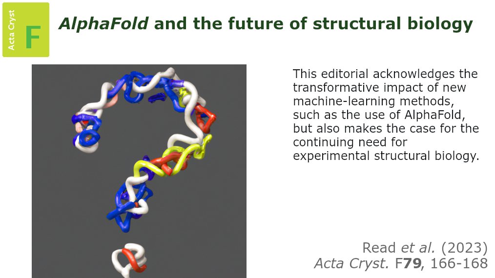 ActaCrystF's tweet image. "The major leap in structure prediction that AlphaFold has spawned does not mean that experimental techniques have suddenly become meaningless" #AlphaFold #ProteinStructurePrediction #Crystallography doi.org/10.1107/S20532…