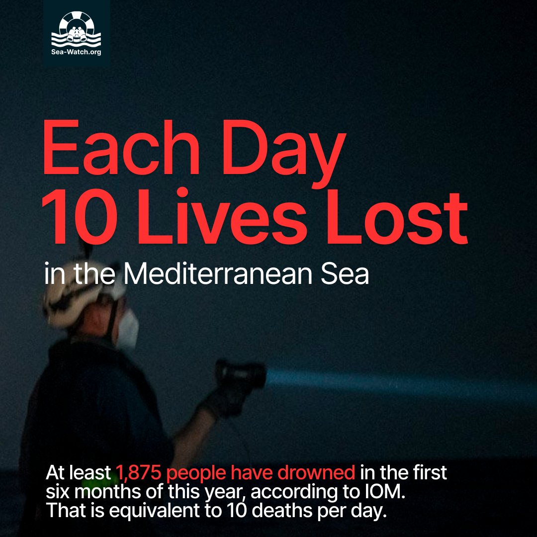 The Mediterranean is a mass grave - the highest death rate in 6 years! According to <a href="/UNmigration/">IOM - UN Migration 🇺🇳</a>, at least ten people have died every day this year. The number of unreported cases rests at the bottom of the sea.