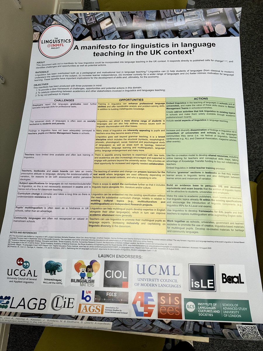 Next Monday we will be launching our manifesto for #linguistics in language teaching at the @UKHouseofLords @APPGML with @BritishCouncil and @UCML #mfltwitterati linguisticsinmfl.co.uk/a-manifesto-fo…