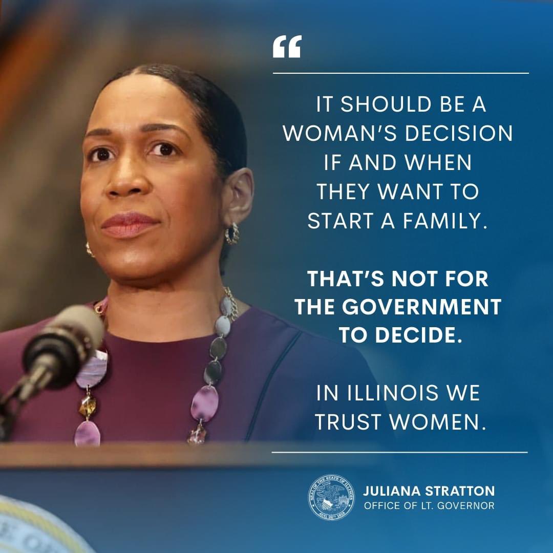LtGovStratton's tweet photo. It’s simple. 

And @GovPritzker and I will continue to protect reproductive freedom and your right to choose. https://t.co/rusfZl5hCF