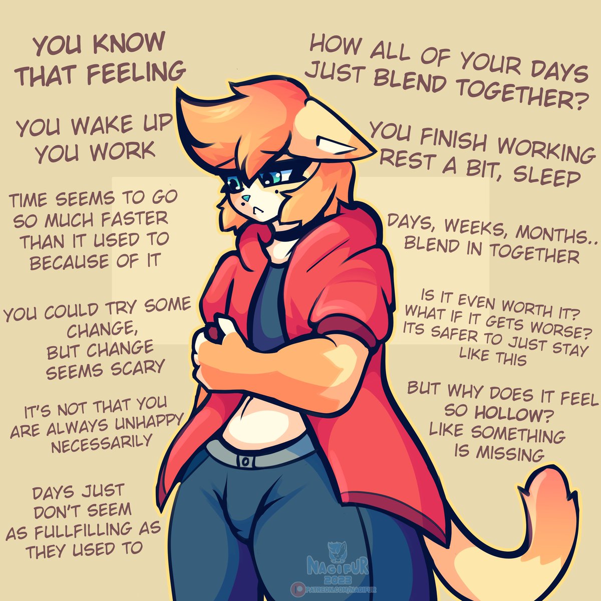 nagifur's tweet photo. you know that feeling, your days just blending together https://t.co/qem3J3we8o
