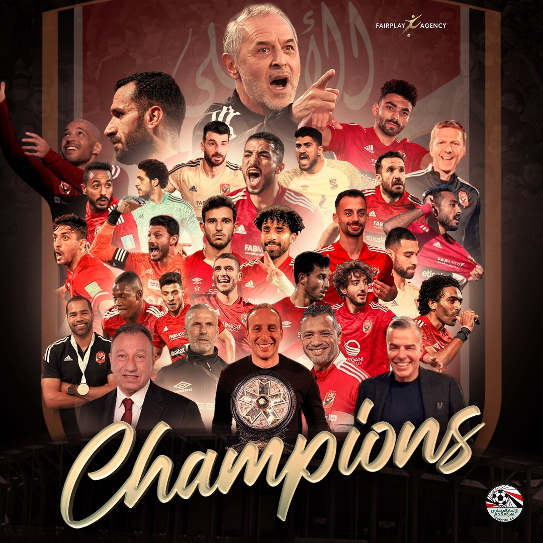 FairplayAgency's tweet photo. Congratulations to the emperor, staff, players and fantastical fans on this magical season. #marcelkoller #alahly https://t.co/H9mkCTIPT1