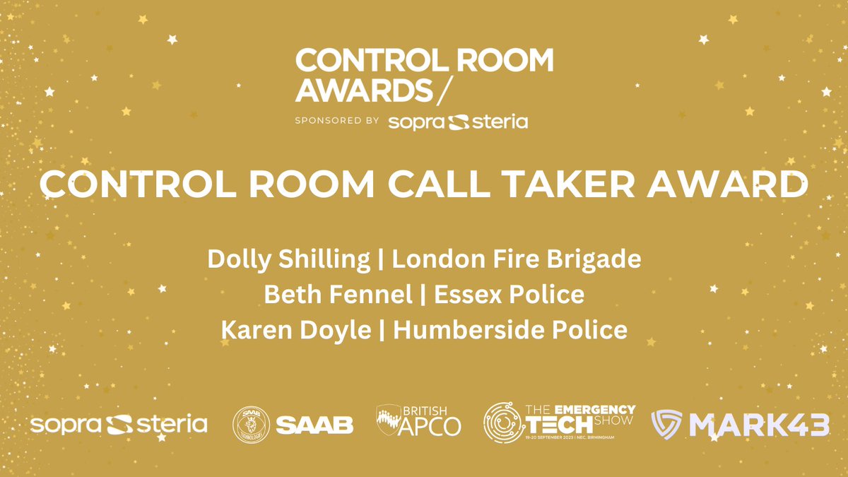 CR_Awards's tweet photo. Introducing your finalists for the Control Room Call Taker Award. 
Dolly Shilling from @londonfire, Beth Fennel from @Essexpoliceuk and Karen Doyle from @Humberbeat all of which have made a positive impact during emergency situations, making them truly amazing in their role. https://t.co/ZMJSLgBtPj
