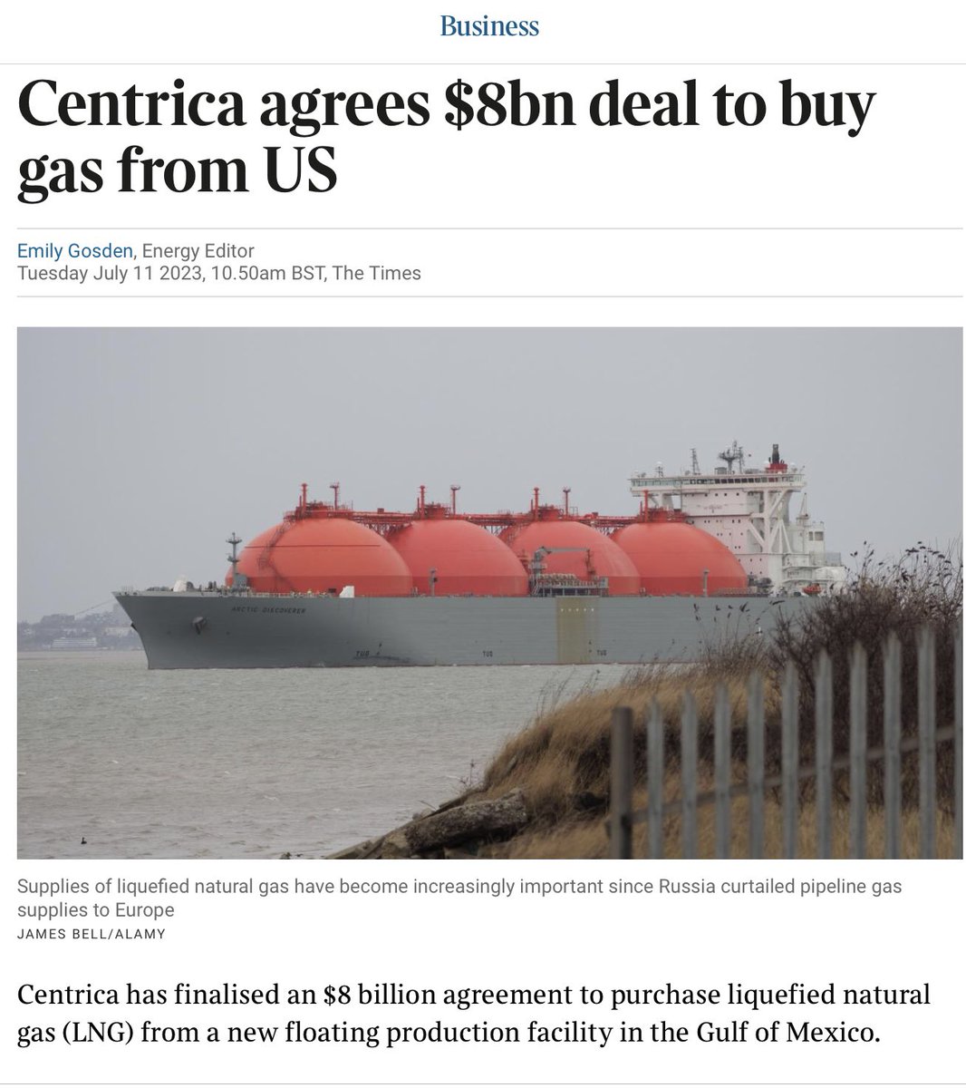 KeillerDon's tweet photo. So let’s get this right. We make it as difficult as possible to drill for our own gas, to help “save the planet”, yet think is a good idea to import gas from over 5000 miles away.
Genius.
#CostofNetZero #ClimateScam #WEFPuppets https://t.co/US6XrPWZwi
