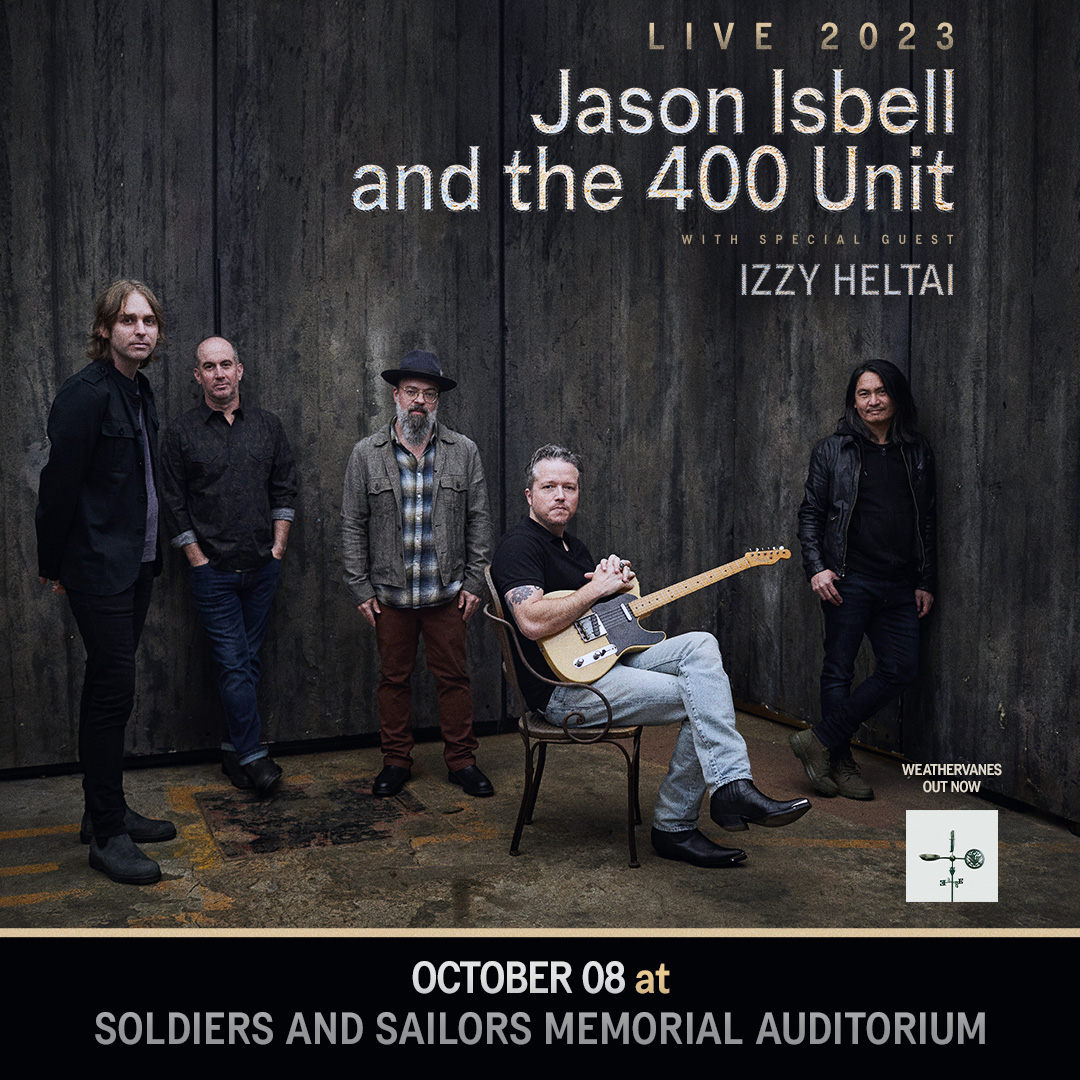 Sure to be one for the books! Announcing @JasonIsbell and the 400 Unit at the Memorial Auditorium on October 8. Tickets on sale Friday at 10am!
