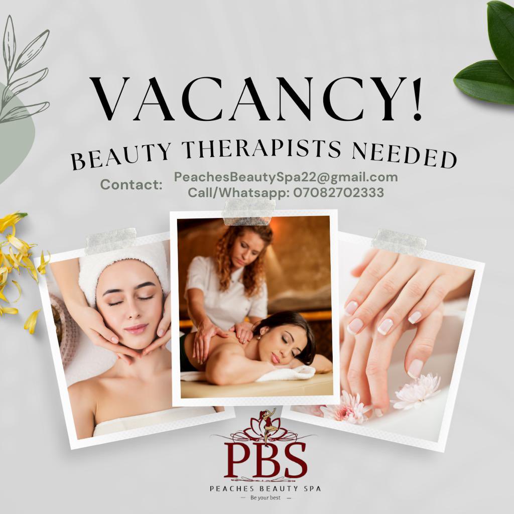 ExplorewitTunde's tweet photo. Beauty therapists are needed at reputable spa and Beauty house in Ibadan.
If you fit or know someone who does. Send a copy of your CV to Peachesbeautyspa22@gmail.com
For more enquiries, call or whatsapp 07082702333
https://t.co/v0aYK6DZcL

Kindly RT🙏🏽 https://t.co/ufyNeFs0z0