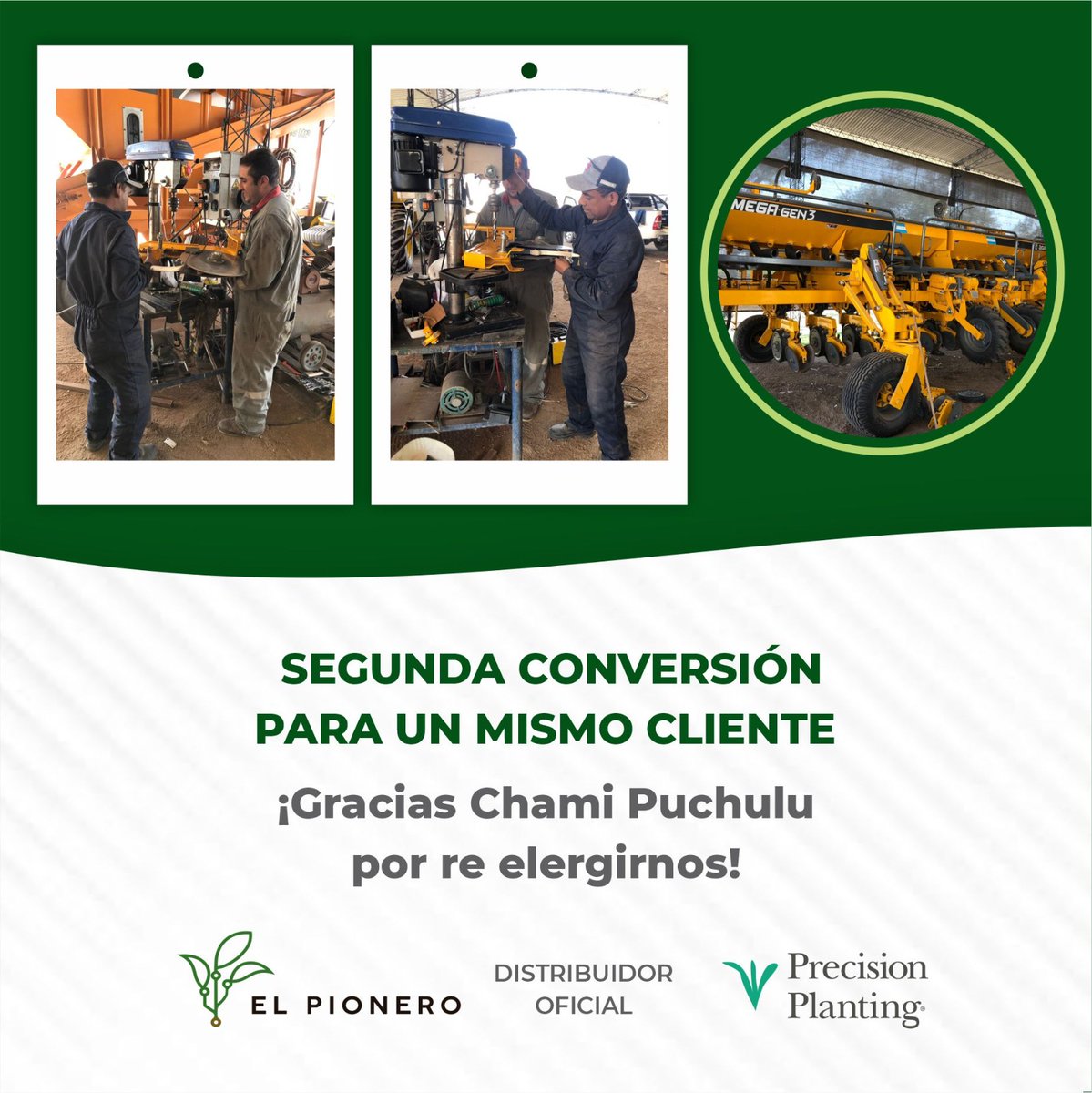 Segunda conversión para el productor Chami Puchulu! 

Sumate vos también a la Experiencia <a href="/PPlantingARG/">Precision Planting Argentina</a> y ganá en calidad y rendimiento💪🏼 

#precisionplanting
#conversion #agriculturadeprecision